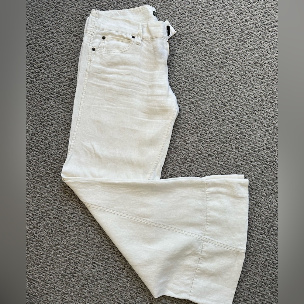 Anthropology linen wide leg trousers